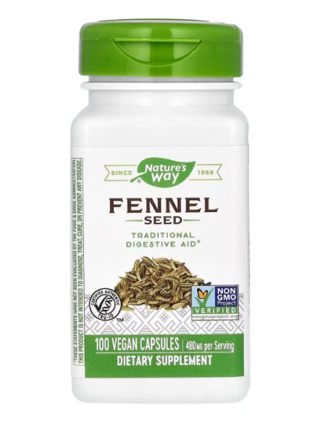 Natures Way, Fenchelsamen, 480 mg, 100 vegane Kapseln