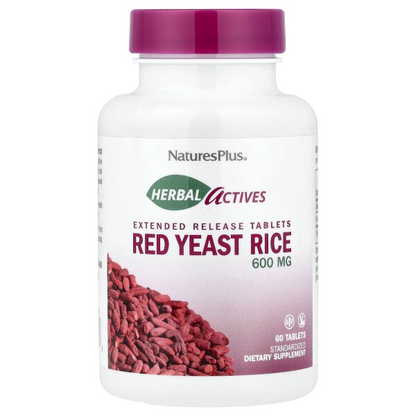 NaturesPlus, Herbal Actives, Rotschimmelreis, 600 mg, 60 Tabletten