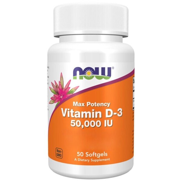 Now Foods, Max Potency Vitamin D-3 Depot, 50000IU, 50 Weichkapseln
