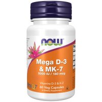 Now Foods, Mega D-3 & MK-7, 60 Kapseln
