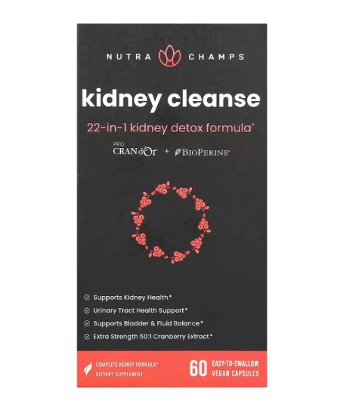 NutraChamps, Kidney Cleanse, Nierenreinigung, 60 vegane Kapseln