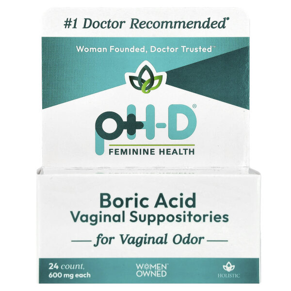 pH-D Feminine Health, Bors?ure-Vaginalz?pfchen, 600 mg, 24 Vaginalz?pfchen