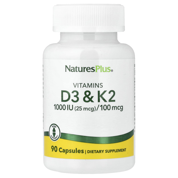 Natures Plus Vitamin D3 (25 mcg)+Vitamin K2(100mcg)-90 Kapseln