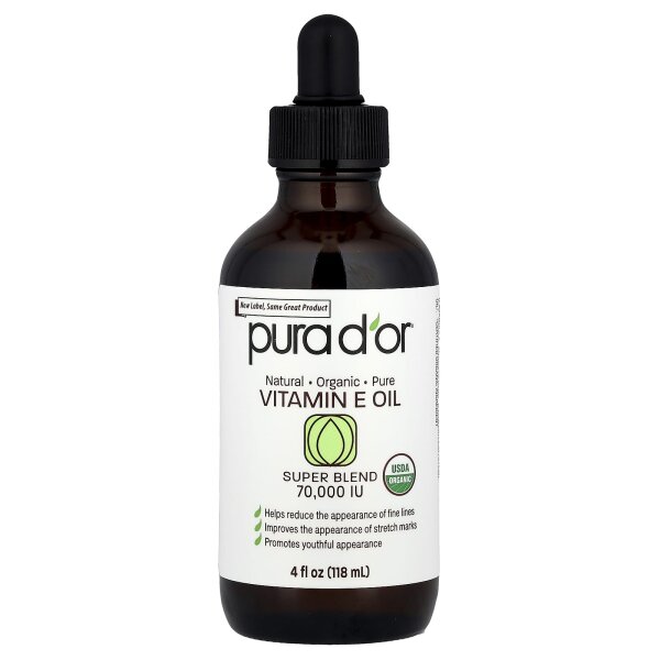 Pura Dor, Professional, Vitamin E Oil, Vitamin-E-?l, 70.000 IU, 118 ml