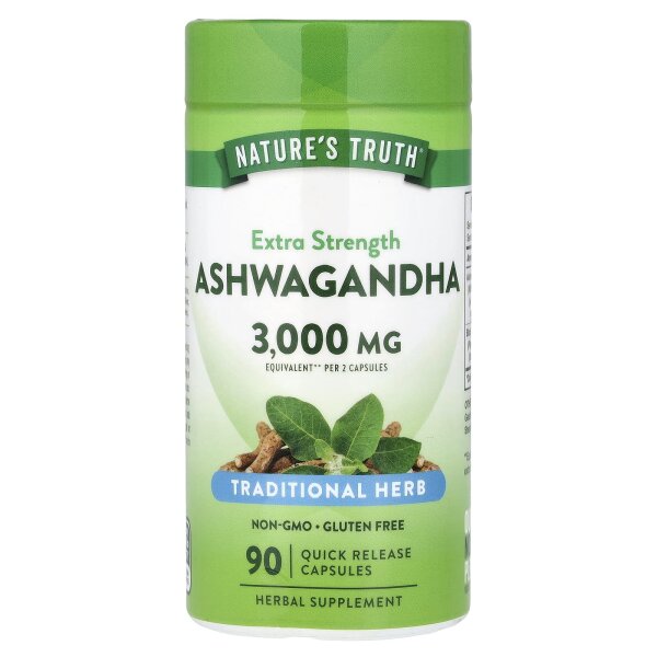 Natures Truth extra starkes Ashwagandha, 3.000 mg, 90 Kapseln