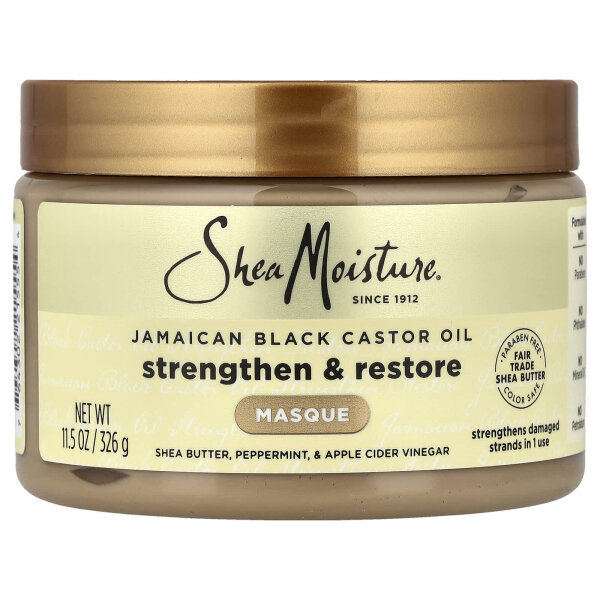 SheaMoisture, Jamaican Black Castor Oil, jamaikanisches schwarzes Rizinusöl, kräftigende und regenerierende Pflegemaske, 326 g