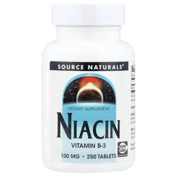 Source Naturals, Niacin, 100 mg, 250 Tabletten