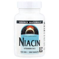 Source Naturals, Niacin, 100 mg, 250 Tabletten