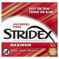 Stridex, Maximum, alkoholfrei, 55 weiche Pads