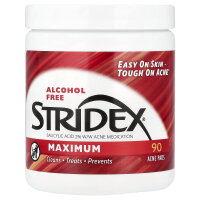 Stridex, Maximum, alkoholfrei, 90 weiche Pads