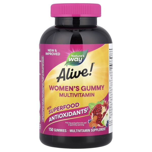 Natures Way, Alive! Womens Gummy Multivitamin, Beerenmischung, 150 Fruchtgummi