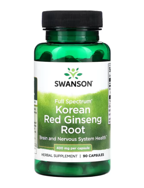 Swanson, Vollspektrum-Wurzel des koreanischen Roten Ginsengs, 400 mg, 90 Kapseln