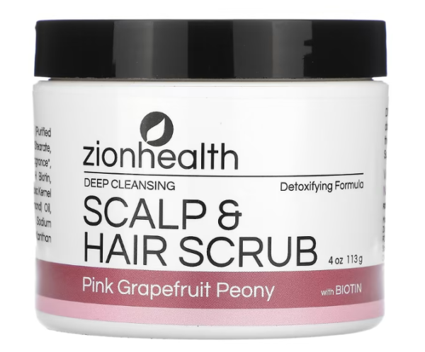 Zion Health, Kopfhaut+Haarpeeling mit Biotin, Pink Grapefruit+fingstrose, 113 g