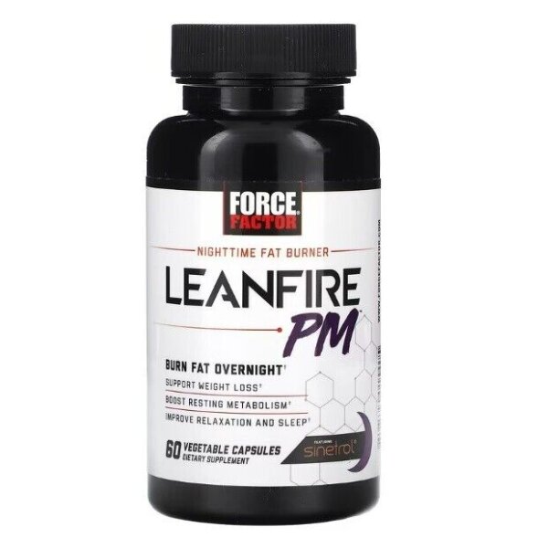 Force Factor, Nighttime Fat Burner, Fettverbrenner, 60 pflanzliche Kapseln