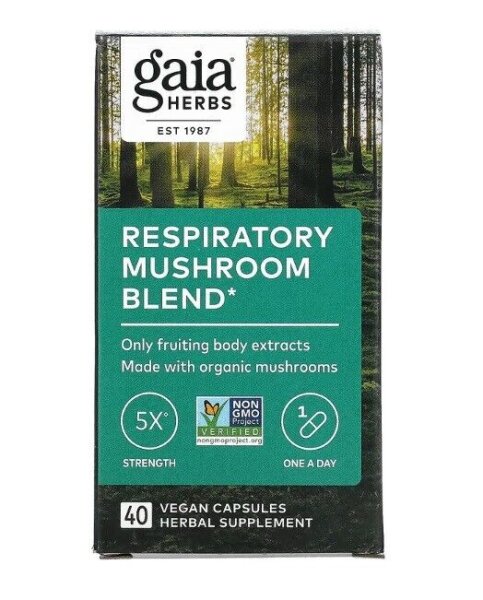 Gaia Herbs, Pilzmischung für die Atemwege, 40 vegane Kapseln