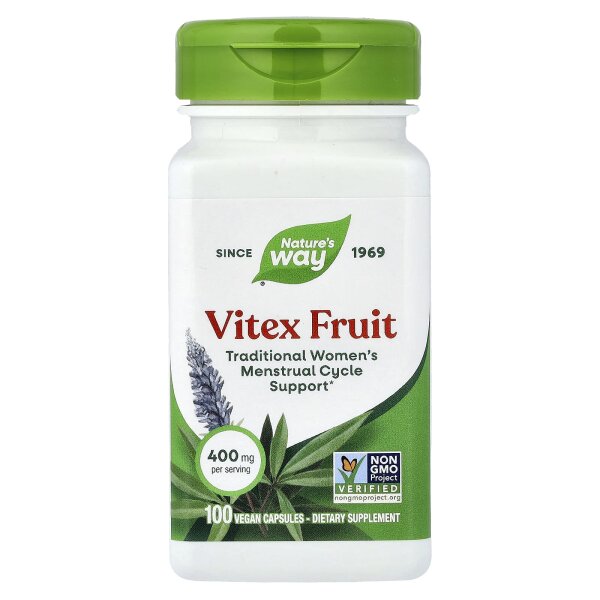 Natures Way, Vitex Fruit, Mönchspfeffer-Frucht, 400 mg, 100 vegane Kapseln