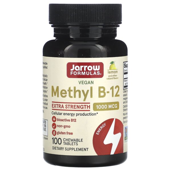 Jarrow Formulas, Methyl-B12, Zitrone, 1.000 mcg, 100 kaubare Lutschtabletten