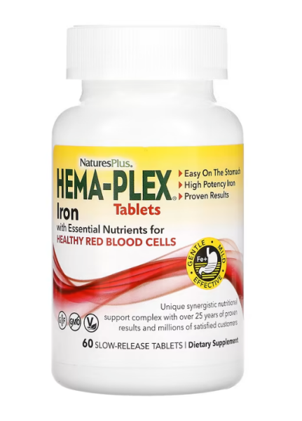 NaturesPlus, Hema-Plex, Eisen, 60 Tabletten
