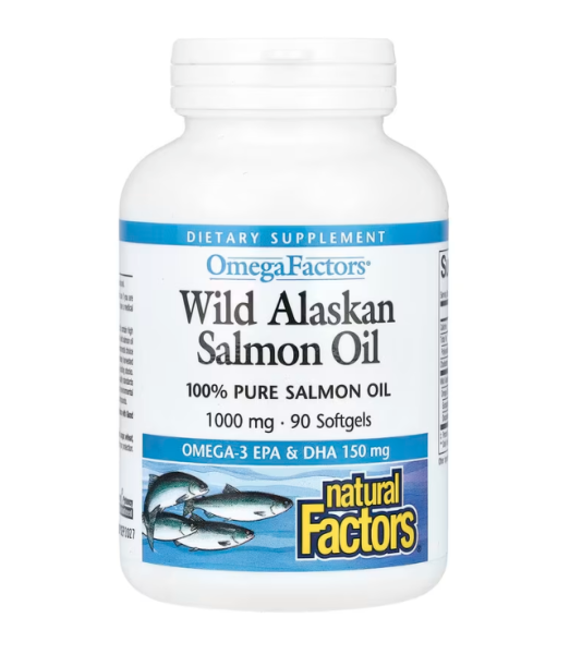 Natural Factors, Wild Alaskan Salmon Oil, Öl von wildem Alaska-Lachs, 1.000 mg, 90 Weichkapseln