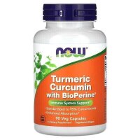 NOW Foods, Kurkuma-Curcumin mit BioPerine, 90 pflanzliche...