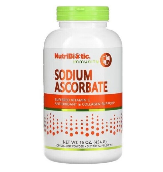 NutriBiotic, Immunit?t, Natriumascorbat, kristallines Pulver, 454 g