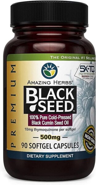 Amazing Herbs, Schwarzk?mmel, 500 mg, 90 Softgelkapseln