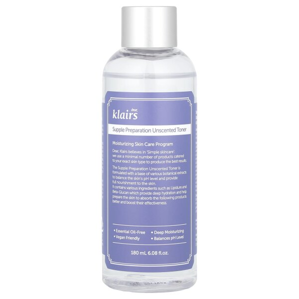 Dear, Klairs, Supple Preparation nicht-parf?mierter Gesichtstoner, 6,08 fl oz (180 ml)