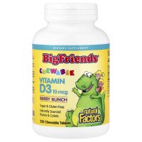 Natural Factors, Vitamin D3-Kautablette mit Beerengeschmack, 10 mcg, 250 Kautabletten