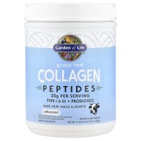Garden of Life, Grass Fed Collagen Peptides, Unflavored, Kollagenpeptide von grasgef?tterten K?hen, geschmacksneutral, 560 g (19,75 oz.)