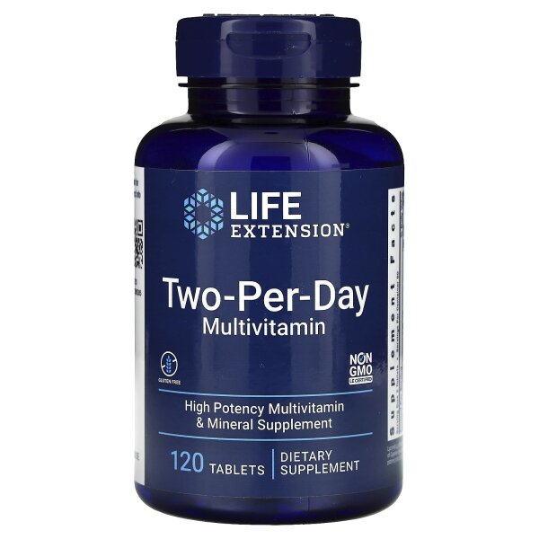 Life Extension, Two-Per-Day Multivitamin, Zwei-pro-Tag-Multivitamin, 120 Tabletten