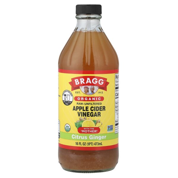 Bragg, Apfelessig mit der „Mutter“, Zitrus-Ingwer, 473 ml