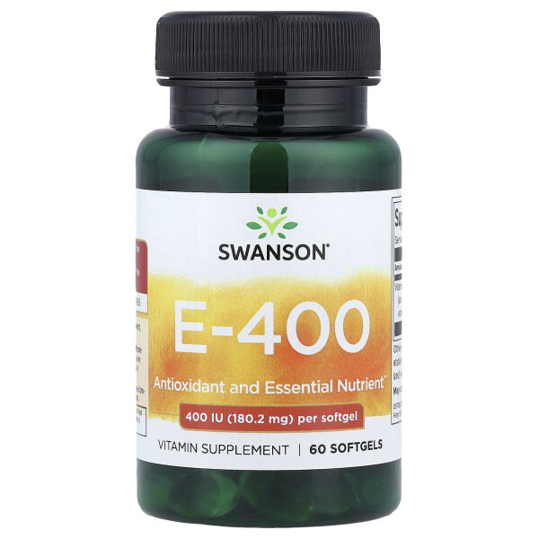Swanson, Vitamin E, 180 mg (400 IU), 60 Weichkapseln