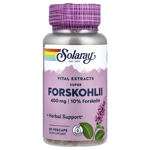 Solaray, Ayurvedische Kr?uter, Super Forskohlii, 400 mg, 60 vegetarische Kapseln
