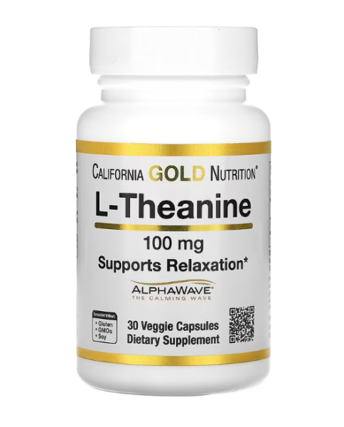 California Gold Nutrition, L-Theanin, mit AlphaWave, 100 mg, 30 pflanzliche Kapseln