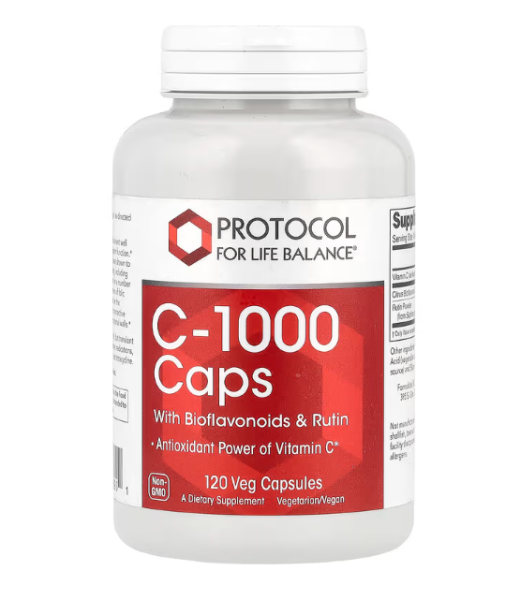 Protocol for Life Balance, C-1000-Caps mit Bioflavonoiden und Rutin, 120 Veg. Kapseln