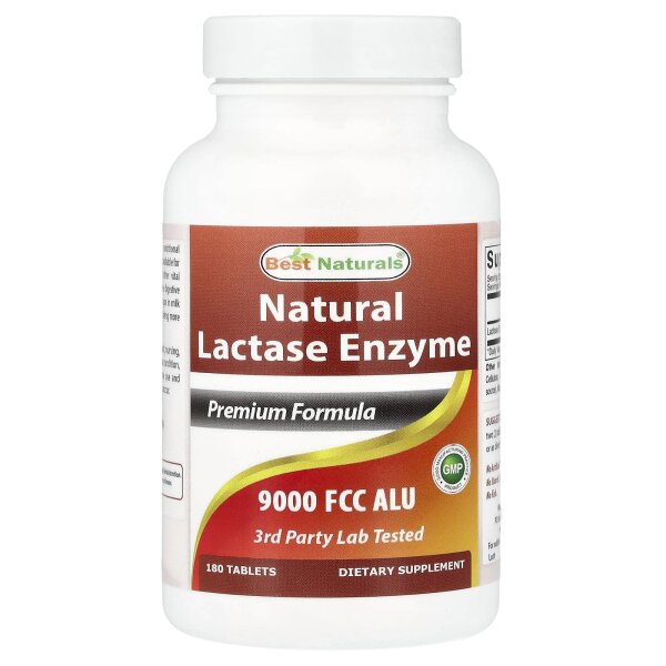 Best Naturals, Nat?rliches Laktaseenzym, 9.000 FCC ALU, 180 Tabletten