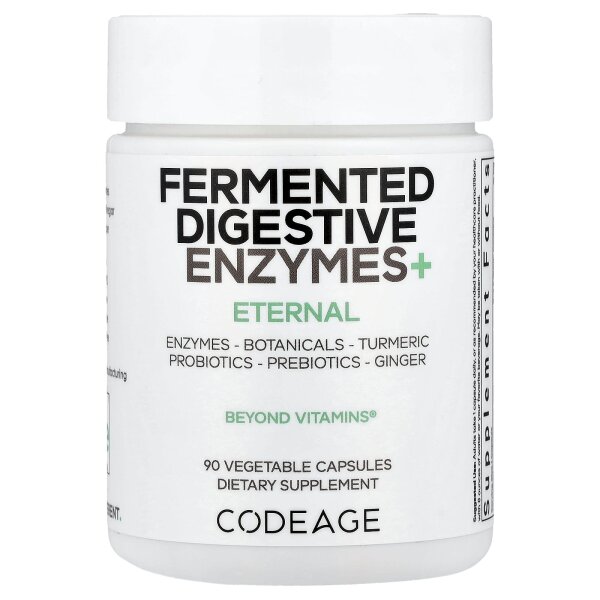 Codeage, Fermented Digestive Enzymes+, fermentierte Verdauungsenzyme, 90 Kapseln