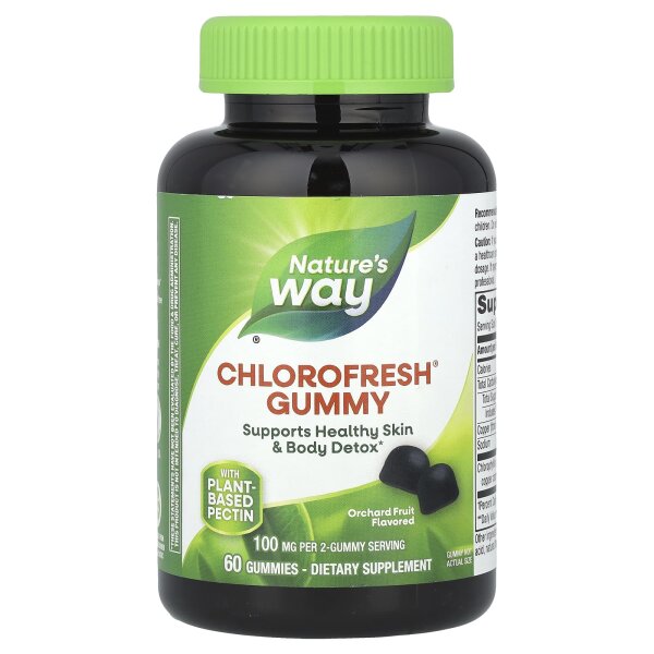 Natures Way, Chlorophyll Gummies, Chlorophyll-Fruchtgummis, Obstgartenfrucht, 100 mg, 60 Fruchtgummis (50 mg pro Fruchtgummi)