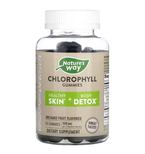 Natures Way, Chlorophyll Gummies, Chlorophyll-Fruchtgummis, Obstgartenfrucht, 100 mg, 60 Fruchtgummis (50 mg pro Fruchtgummi)