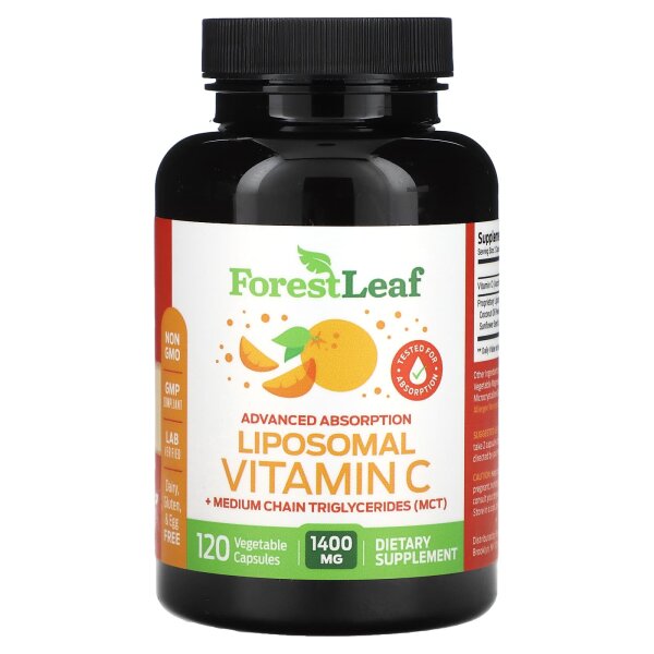 Forest Leaf, Liposomal Vitamin C, liposomales Vitamin C, 1.400 mg, 120 pflanzliche Kapseln