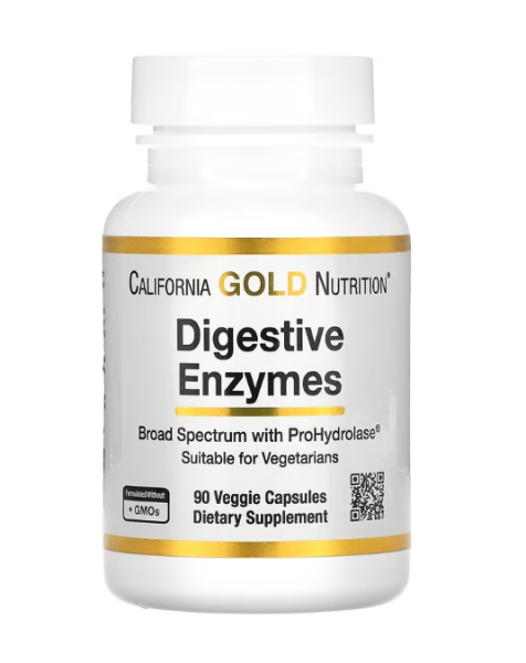 California Gold Nutrition, Digestive Enzymes, Verdauungsenzyme, Breitbandspektrum, 90 pflanzliche Kapseln
