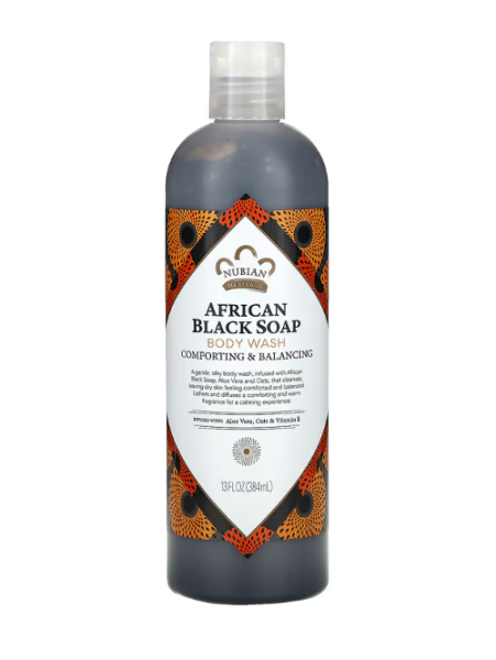 Nubian Heritage, African Black Soap, Duschgel, afrikanische schwarze Seife, 384 ml