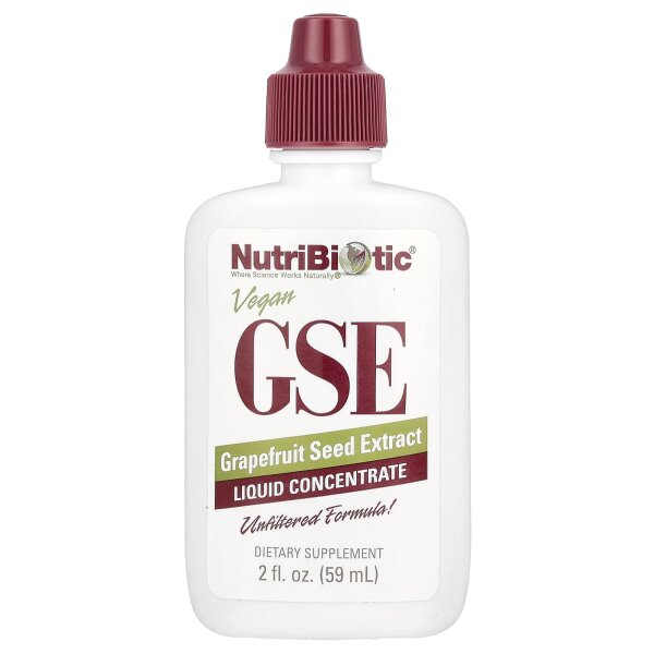 NutriBiotic, Vegan GSE Grapefruit Seed Extract, Liquid Concentrate, Grapefruit-Samenextrakt, vegan, Fl?ssigkonzentrat, 59 ml