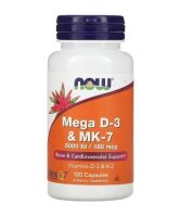NOW Foods, Mega D-3 & MK-7, Vitamin D3 und MK-7, 120...