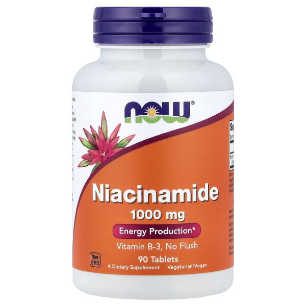 NOW Foods, Niacinamide, Niacinamid, 1.000 mg, 90 Tabletten