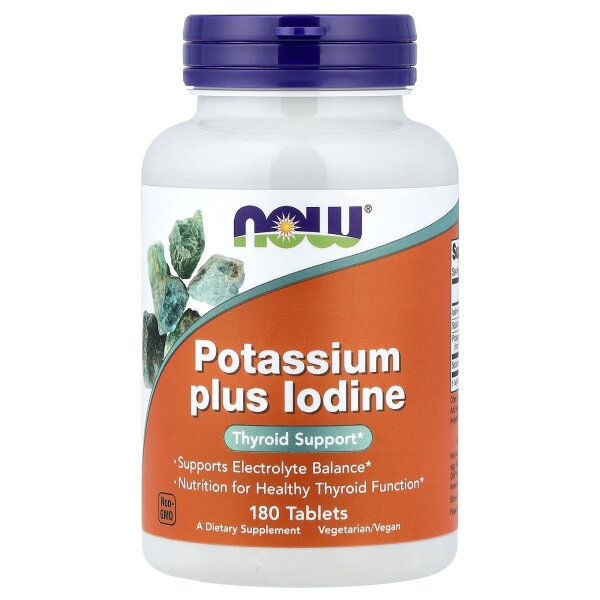 NOW Foods, Potassium Plus Iodine, Kalium und Jod, 180 Tabletten