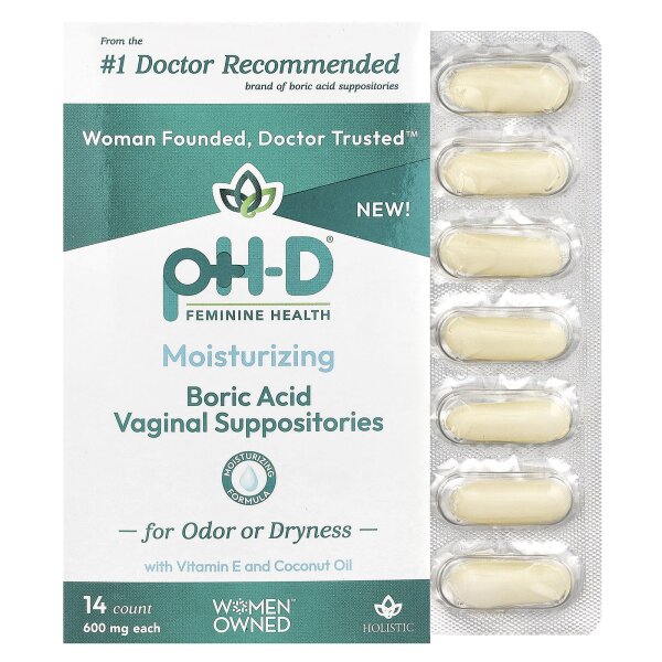 pH-D Feminine Health, Bors?ure, Vaginalz?pfchen, 600 mg, 14 St?ck