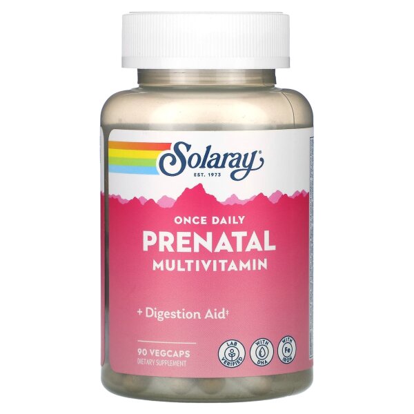 Solaray, Once Daily, pr?natales Multivitaminpr?parat, 90 pflanzliche Kapseln
