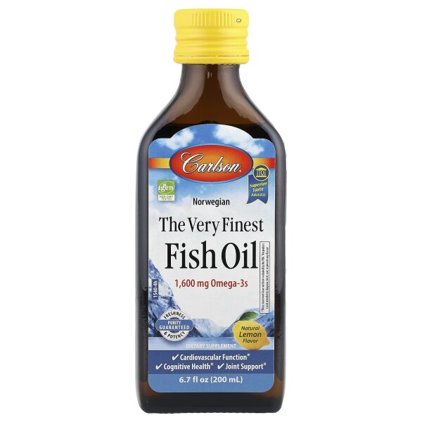 Carlson, Norwegian Fish Oil, nat?rlicher Zitronengeschmack, 1.600 mg, 200 ml