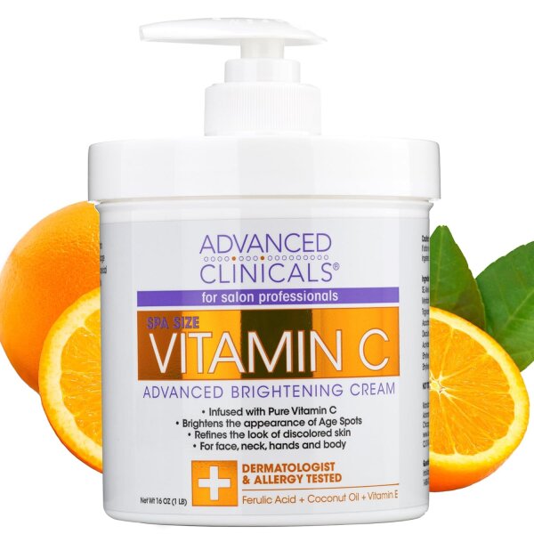 Advanced Clinicals, Vitamin C, Advanced Brightening Cream, Hochentwickelte aufhellende Creme, 454 g